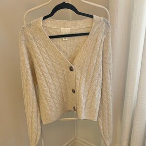 H&M Cream Cable Knit Cardigan